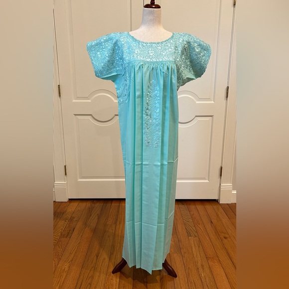 PC # E-1110 Dresses & Skirts - San Antonino Maxi Dress,Oaxaca Mexican dress.Hand Embroidered with Silk Threads.